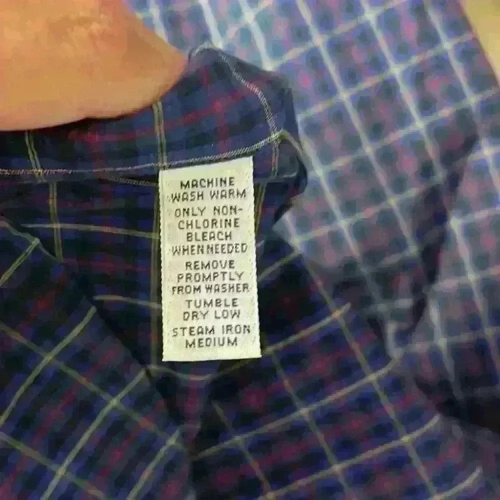 Ralph Lauren Blake Long Sleeve Shirt Purple Blue Plaid sz M (unisex) - Picture 7 of 11